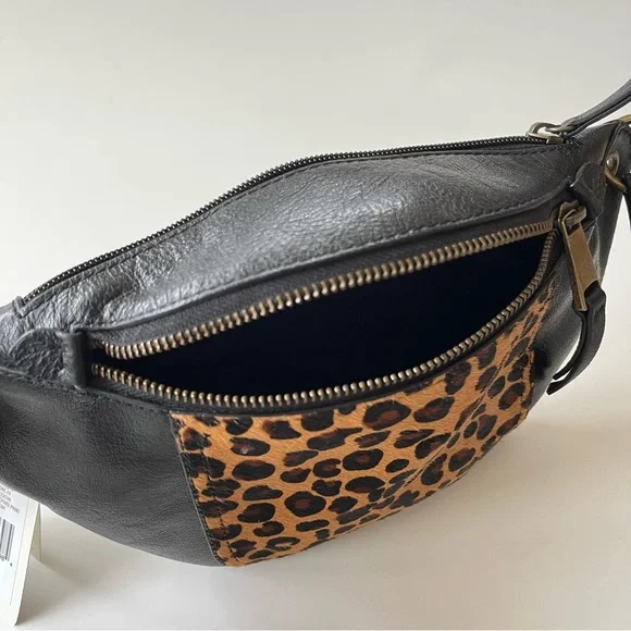 SOLD❗️ Lucky Brand Kowes Belt Bum Bag Fanny Pack Leopard Leather Crossbody NWT - Picture 6 of 12